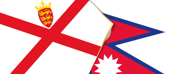Jersey and Nepal flags, two vector flags.