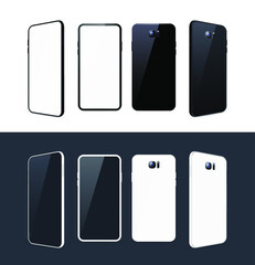 Realistic Detailed Smartphone Mockup on Background . Isolated Vector Elements