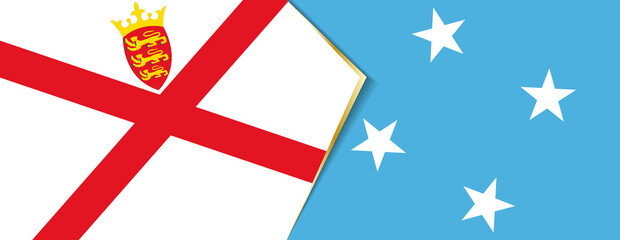 Jersey and Micronesia flags, two vector flags.
