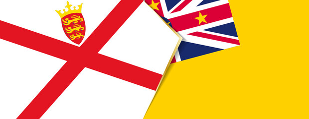 Jersey and Niue flags, two vector flags.