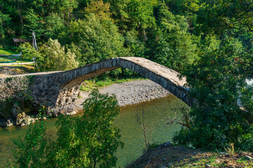 The stone arch bridge over the Ajaristskali river, Dandalo bridge, Georgia