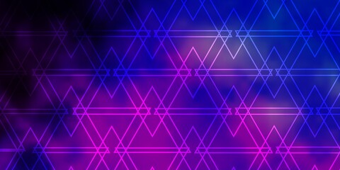 Light Pink, Blue vector backdrop with lines, triangles. Illustration with colorful gradient triangles. Template for wallpapers.