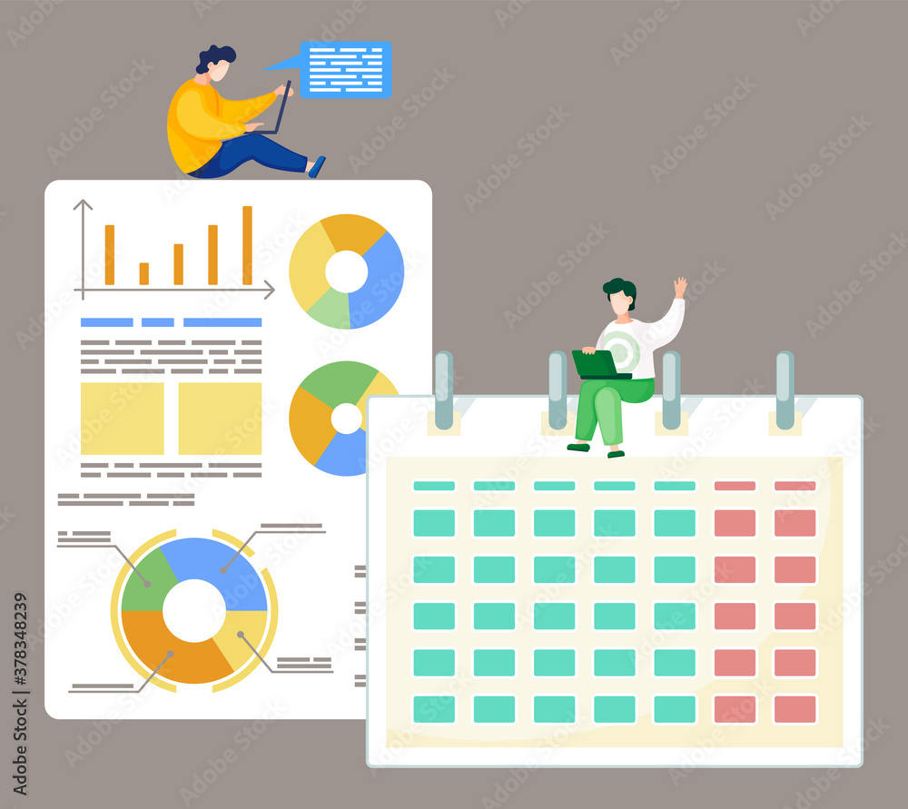 Aufkleber teamwork concept. vector illustration joint work in the company. workers communicate, solve business