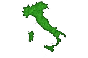 Karte von Italien auf grünem Filz