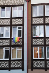 LGBT windows on the facade of a building