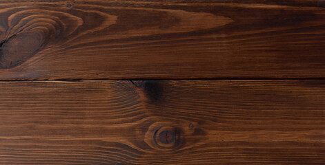 Fototapeta premium Dark brown wood texture. Wooden panels. Copy space for text. Banner
