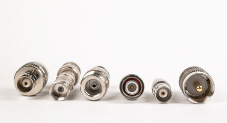 High frequency connectors component with a shiny copper nickel plating covering
