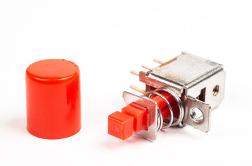 Miniature electric switches with red caps