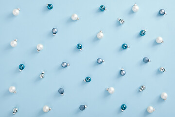 White and blue bauble pattern