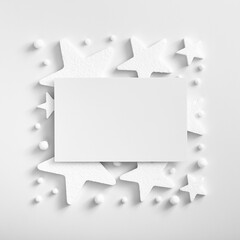 Monochrome mockup with stars and snow