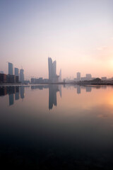 Fototapeta premium Bahrain Skyline in the morning hours with beautiful hue