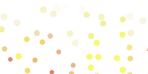 Light yellow vector texture with bright snowflakes.