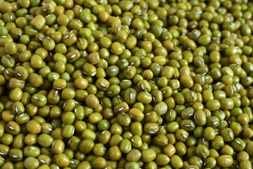 Close up,Mung bean seed (Green bean) background , background pattern,Agricultural products.Top view..