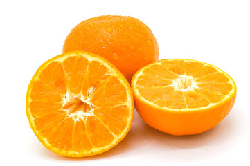 An orange on a white background