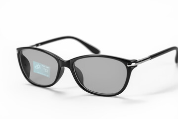 Weather app showing on smart glasses on white background