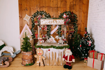 Children's room decorated for Christmas and new year
