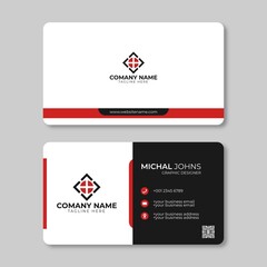 Modern business card template. Personal visiting card with company logo. Vector business card template. Visiting card for business and personal use. Vector illustration design.