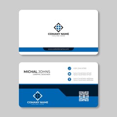 Modern business card template. Personal visiting card with company logo. Vector business card template. Visiting card for business and personal use. Vector illustration design.