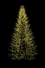 Blurred christmas tree lights isolated on black background