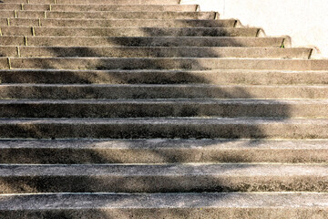 Abstract background of shadows leaf on Step of rock stair with vintage style.