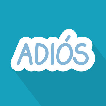 goodbye in spanish word concept- vector illustration