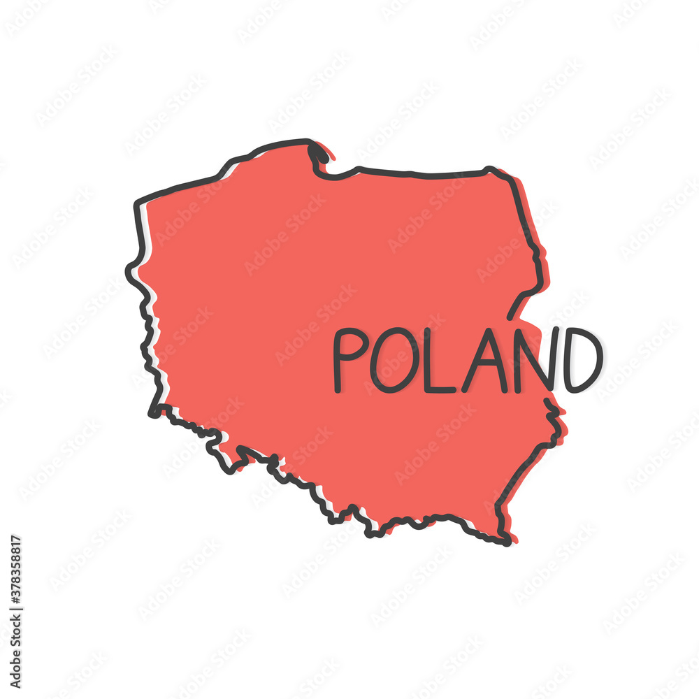 Wall mural Poland map outline concept- vector illustration