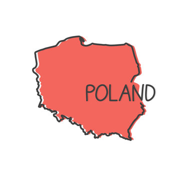 Poland map outline concept- vector illustration