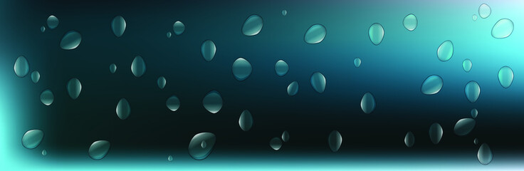 Drop of water on a gray background. Realistic drops. Vector illustration.