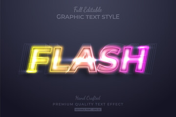 Gradient Neon Flash Editable Custom Text Style Effect Premium