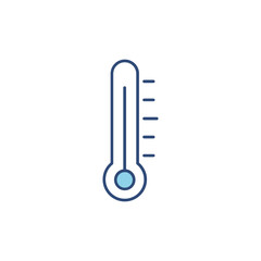 Thermometer line icon vector isolated. Medicine device illustration. Temperature indicator in flat style.