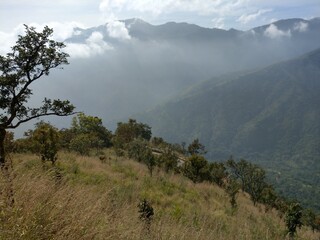 clouds in the Manjur or Manjoor mountains valley,Tamilnadu,India.