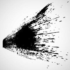 Grunge Paint Roller . Vector brush Stroke . Distressed banner . Black stripes isolated. paintbrush collection . Modern Textured shape . Dry border in Black . Bulge lines