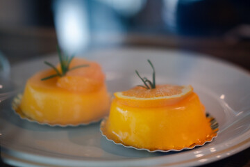 Close up of a delicious orange cake