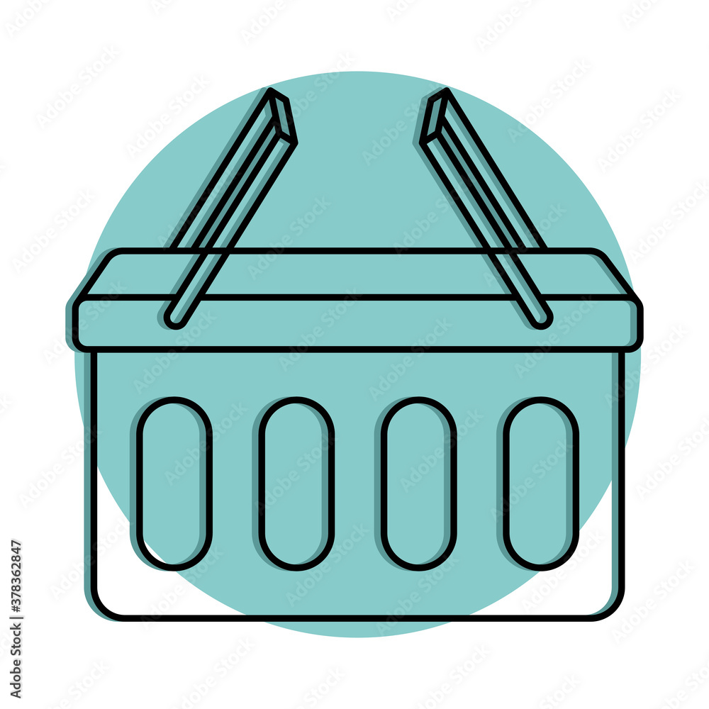 Poster Empty shopping basket icon. Market basket icon - Vector