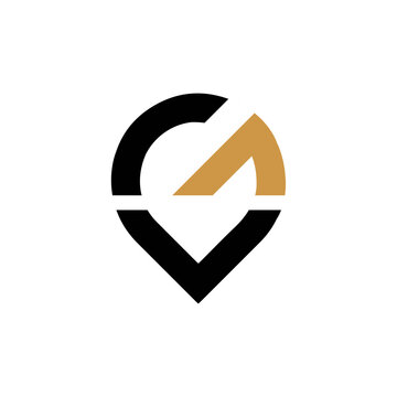 Initial letter vg or gv logo design template