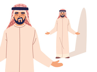 arab man in different poses, diversity or multicultural