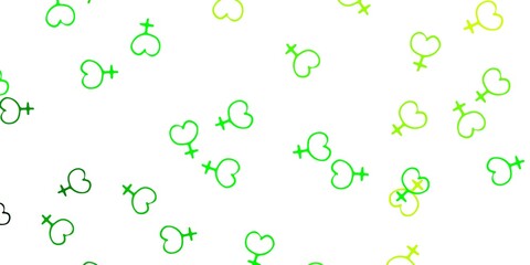 Light Green, Yellow vector background with woman symbols.