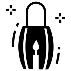 
A portable light icon in glyph vector style
