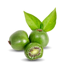 mini kiwi baby fruit an isolated on white background
