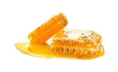 Honey slice isolated on white background