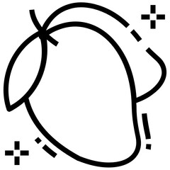 
A pulpy summer fruit icon in filled style, mango vector 
