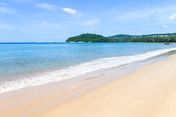 Relaxing and peaceful beach in south of Thailand, holiday and vacation destination to Asia, summer outdoor day light, Thailand tourist attraction 
