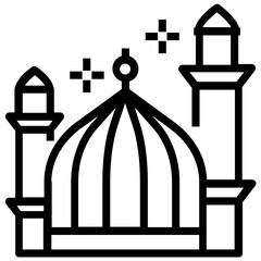
Place of worship for Muslims, holy place in modern editable solid style 
