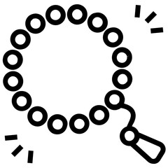 
A chain of holy beads showing concept of prayer beads icon
