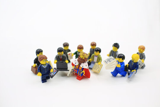 Hong Kong China May 2 18 Lego Minifigure With The Set Of City Lego In Hong Kong Legos Are A Popular Line But Of Plastic Construction Toys Manufactured By The Lego Group In