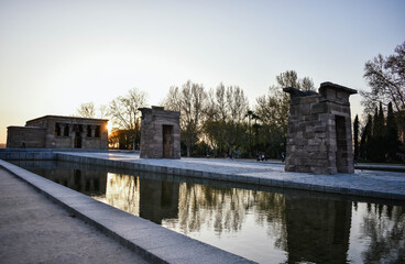 Fototapeta na wymiar Temple of Debod at sunset