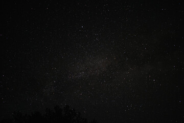 Stars at night and milky way on a black sky