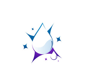 Water and clean logo design template