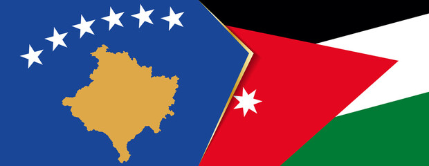 Kosovo and Jordan flags, two vector flags.
