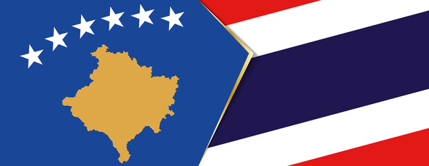 Kosovo and Thailand flags, two vector flags.